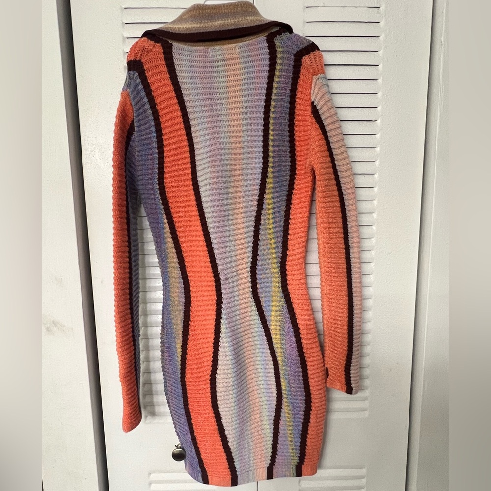 Calliope Collared Sweater Mini Dress - Multi Color - Picture 6 of 10